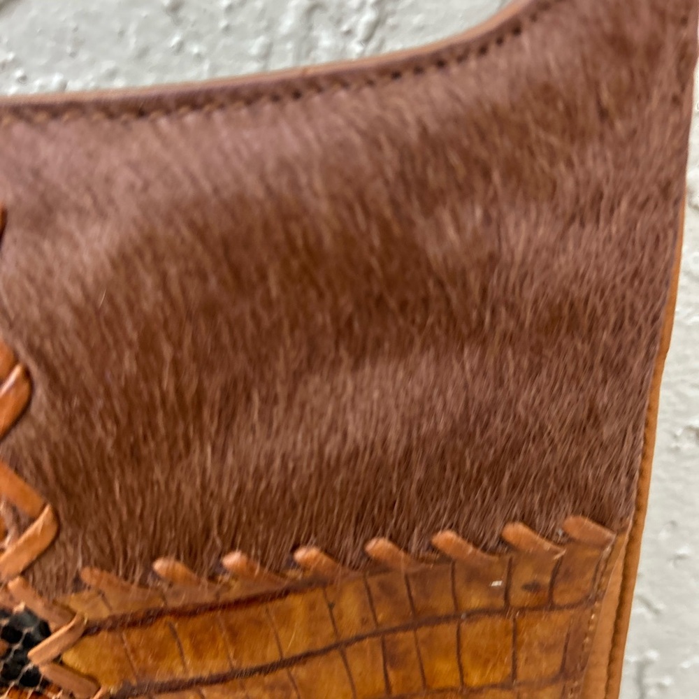Fossil Genuine Leather Patchwork Bag Purse Small - Picture 2 of 5